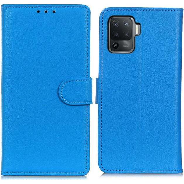 Thumbnail - MU Classic Litchi Leder Bookcover Series (Oppo A94), Smartphone Hülle, Blau