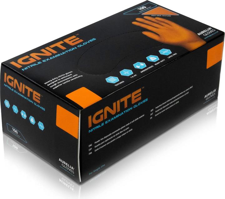 Actual product image Lovehoney Disposable glove Max Grip Nitrile, 100 pieces, M, Orange (M)