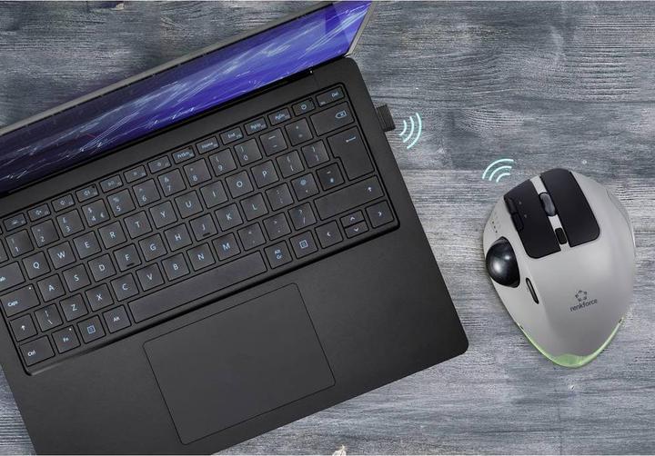 Actual product image Renkforce RF-WLEM-500 Ergonomische Maus Kabellos, Funk, Bluetooth® Optisch Gr (Wireless)