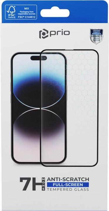 Actual product image prio 3D Anti-Scratch Screen Protector Glass for 15 Plus (6.7 inch) black (1 Piece, Apple iPhone 15 Plus)