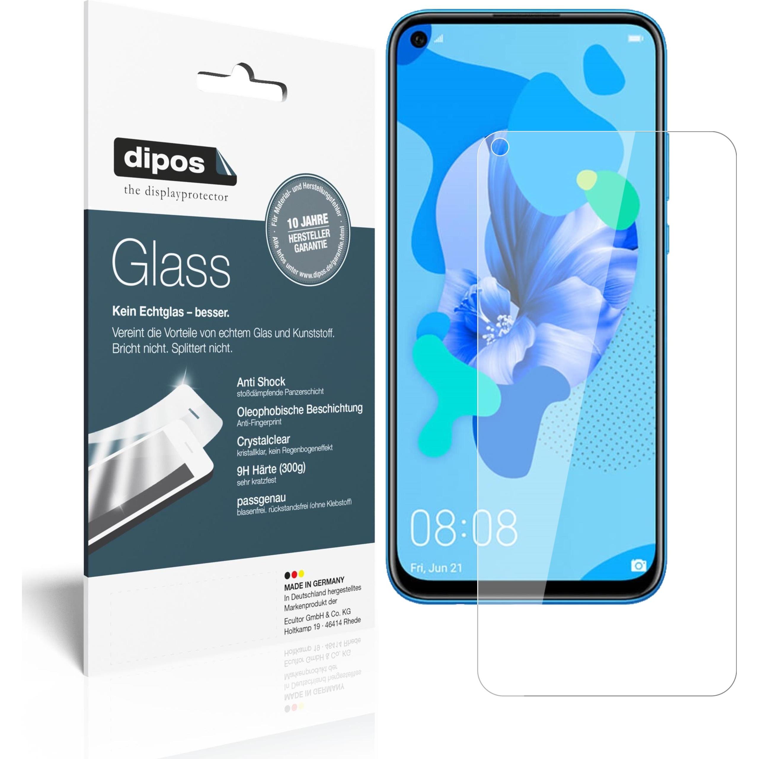 Dipos Displayschutz Anti-Shock (1 Stück, Huawei Nova 5i Pro), Smartphone Schutzfolie, Transparent