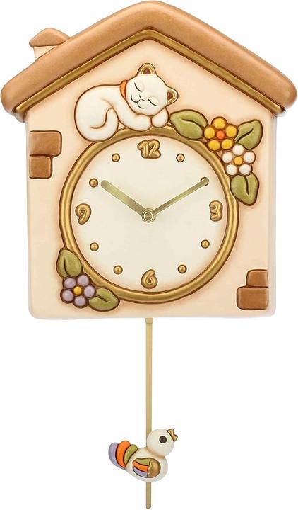 Thun Orologio a pendolo con gatto e uccello