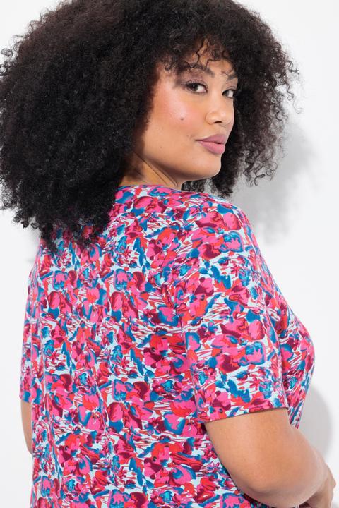 Actual product image Ulla Popken Tiny Floral Print Empire Knit Tunic (56)