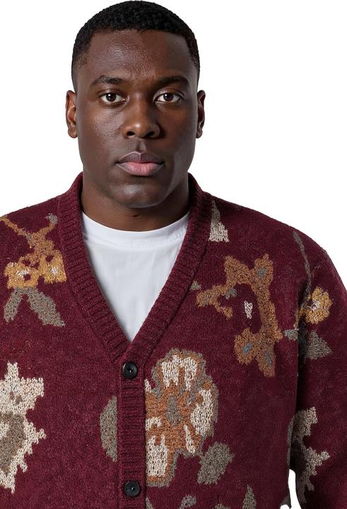 Produktbild Sthuge Strickjacke, oversized, florales Strickmuster, bis 7XL (L)