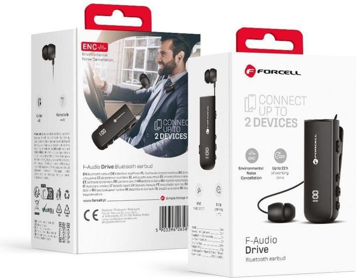 Forcell Wired headphones F-AUDIO Drive EarBud wireless earphone bluetooth black (22 h, Senza fili)