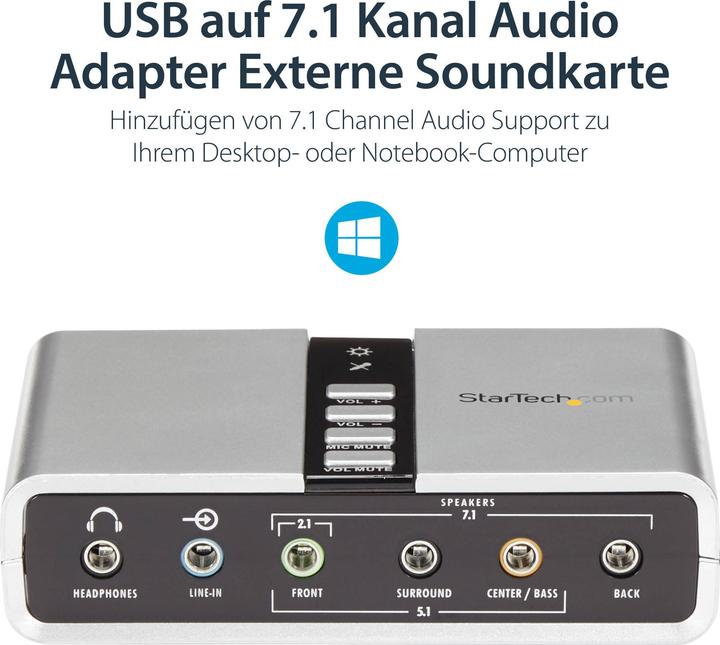 Produktbild StarTech 7.1 Channel USB Sound Card (USB 2.0)