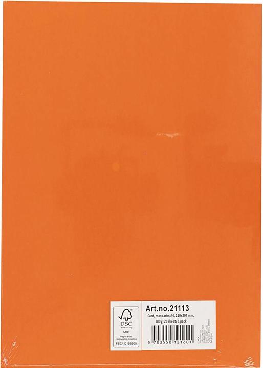 Actual product image Creativ Company Gekleurd cardboard Mandarijn A4, 20 vel (180 g/m², 20 x)