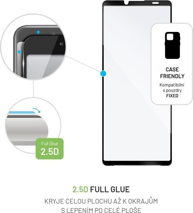 Image du produit Fixed Couverture d'écran complète 2.5d film en verre trempé Sony Xperia 10 VI, noir (Sony Xperia 10 VI)
