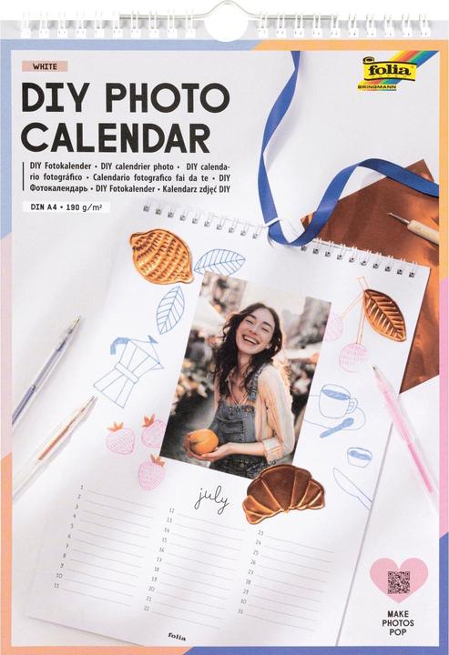 Produktbild Folia Fotokalender A4 weiss 190g 13S Spiralbindung (A4)