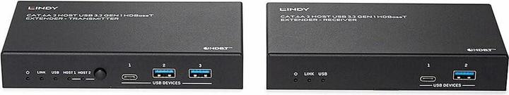 Actual product image Lindy 100m Cat.6A 2 Host USB 3.2 (USB-A)