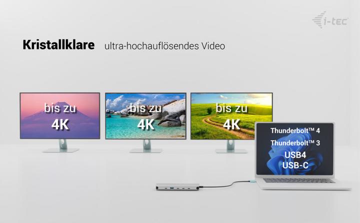 Actual product image i-tec USB-C Nano 3x LCD Dock (USB-C, 9 Ports)