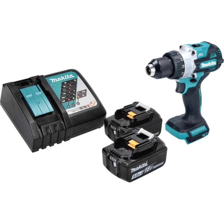 Thumbnail - Makita, Bohrmaschine + Akkuschrauber, DHP 486 RT Akku Schlagbohrschrauber 18 V 130 Nm Brushless + 2x Akku 5,0 Ah + Ladeg...