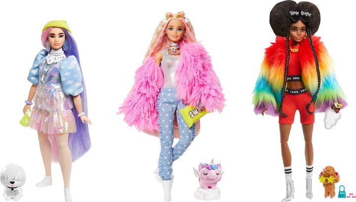 Produktbild Barbie Extra Doll - Regenbogenmantel