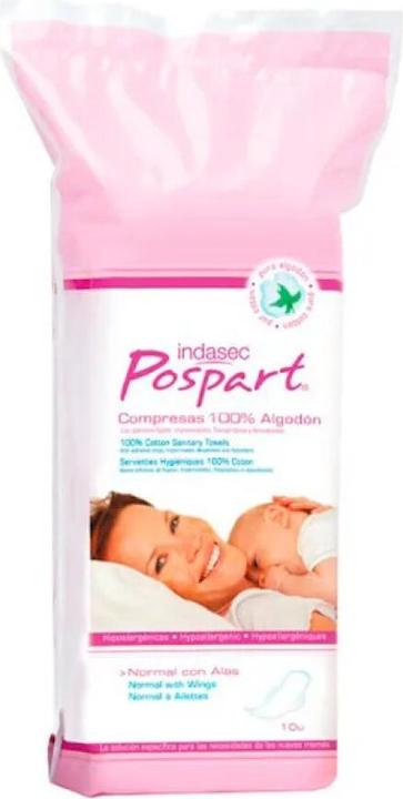 Produktbild Indasec Compresa Pospart Normal Alas Algod 10U (1x)