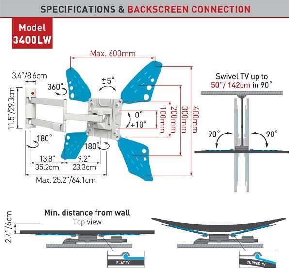 Actual product image Barkan 3400LW (Wall, 70", 40 kg)