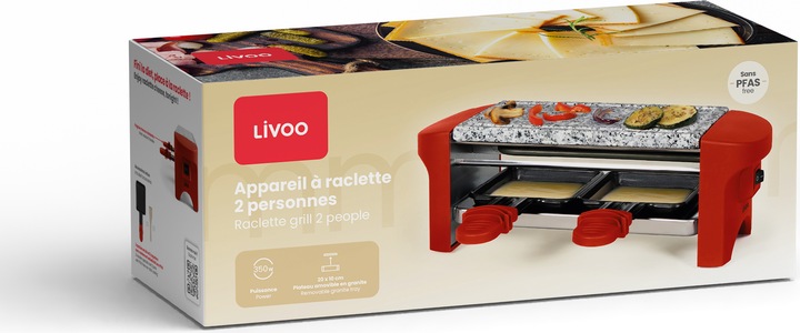 Produktbild Livoo Raclette und grillplate 2 personen
