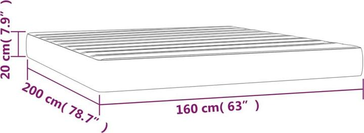 Image du produit vidaXL Taschenfederkernmatratze Rosa Samt (160 x 210 cm, Noyau de printemps)