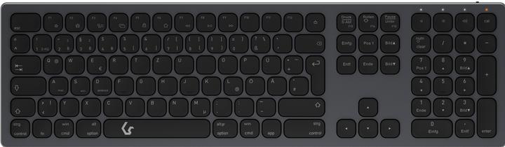 KeySonic Full-Size Aluminum Keyboard, Bluetooth® & RF, for Win & macOS (DE, Wireless)