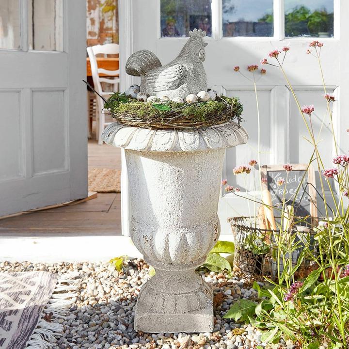 Produktbild Loberon Deko-Henne Roselique grau/beige