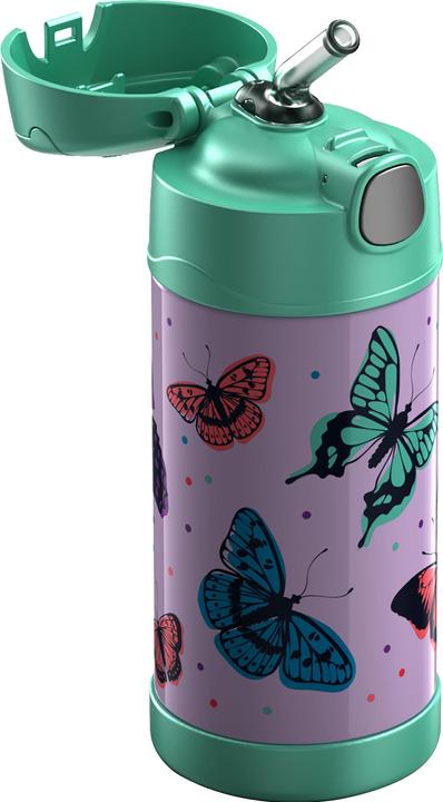 Actual product image Thermos Insulated drinking bottle FUNTAINER Straw Bottle Butterfly, 0.35 litre, double-walled stainless (0.35 l)