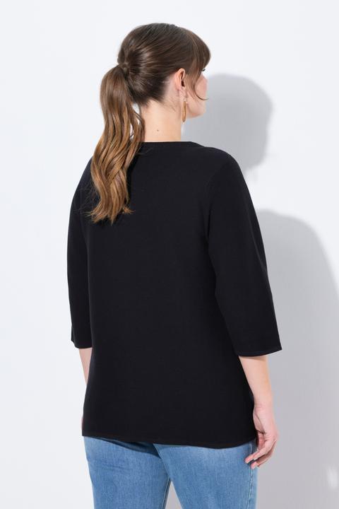 Produktbild Ulla Popken Strickjacke, V-Ausschnitt, 3/4-Arm (42, 44)