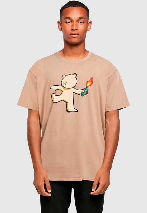 Produktbild Merchcode Brandalised - Molotov Teddy Acid Washed Oversize Tee - 189291 (M)