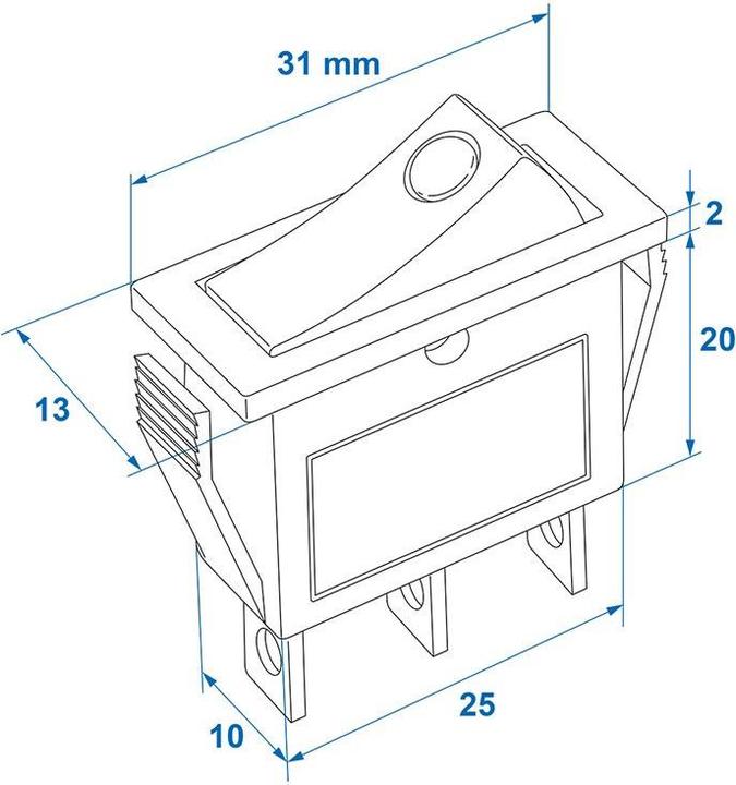 Actual product image ProPlus Rocker switch LED red 12V / 24V-max. 10A in blister pack