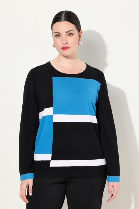 Produktbild Ulla Popken Pullover, Colorblocking, Rundhals, Langarm (46, 48)