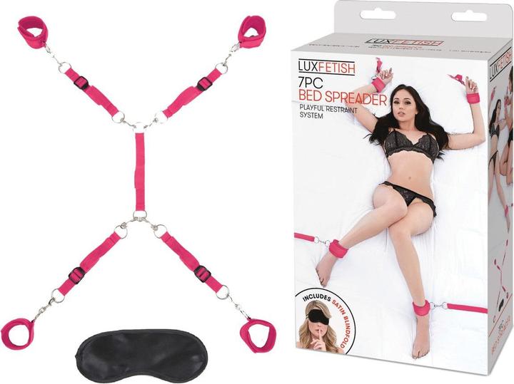 Produktbild Lux Fetish Bedspreader Restraint System pink (7pc)