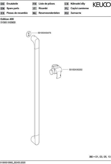 Produktbild Keuco Brausestange EDITION 400 900mm vc