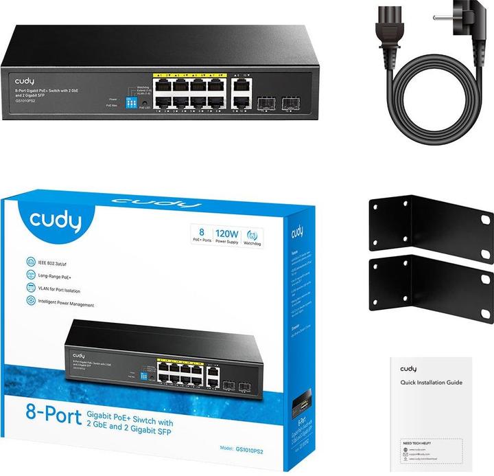 Actual product image Cudy Switch (GS1010PS2) (10 ports)