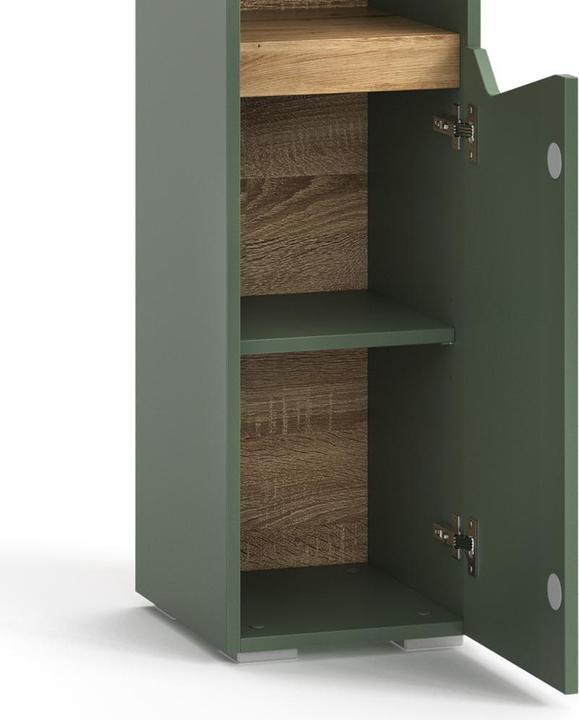 Actual product image Vicco Badschrank Marelle, Grün/Artisan, 30 x 180 cm mit Türen und offenen Fächern
