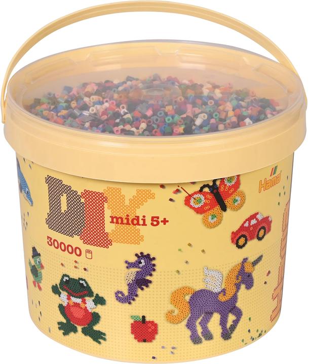 Image du produit Hama Perles à repasser dans un seau, 30.000 pièces.