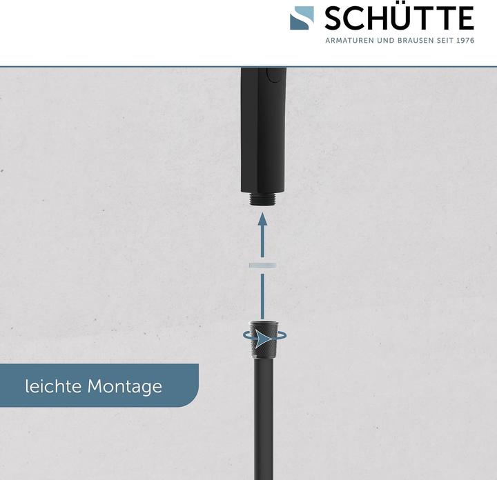 Actual product image Schütte Shower head Bathroom SAMOA RAIN Hand shower Black matt Water-saving seal 60953 (3 Beam types)