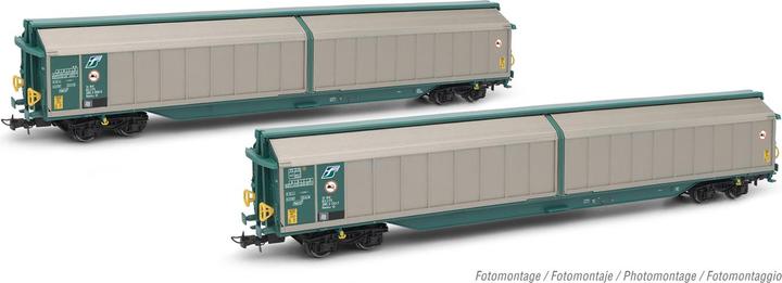 Rivarossi FS set of 2 sliding wall wagons Habillss XMPr Ep.V-VI (Track H0)