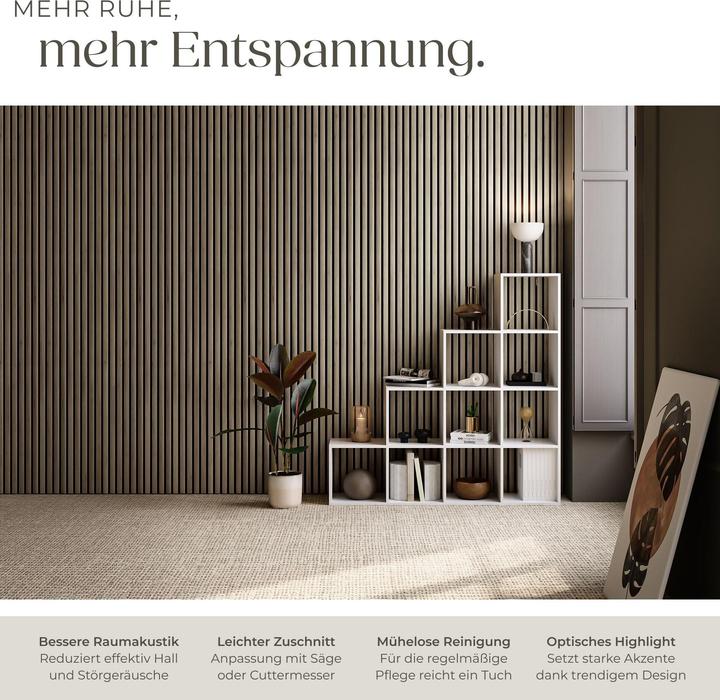 Produktbild tectake Akustikpaneele Sonic Wall II Holzoptik (50 x 110 cm)