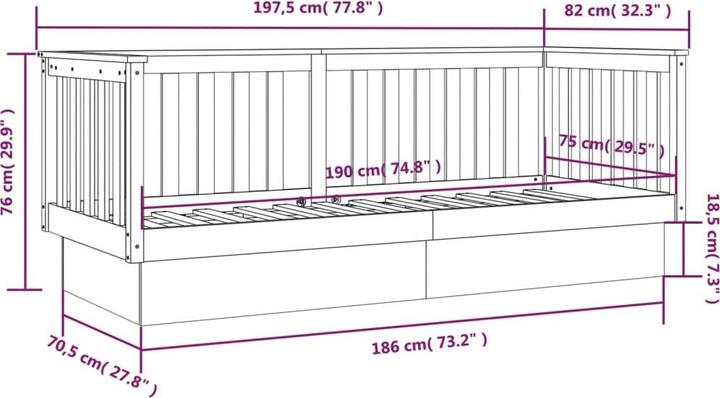 Produktbild vidaXL Tagesbett (75 x 190 cm)