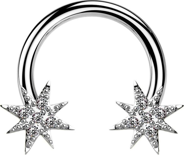 Produktbild Star Piercing Micro Circular Barbell silber mit Stern (Chirurgenstahl 316L, Messing)