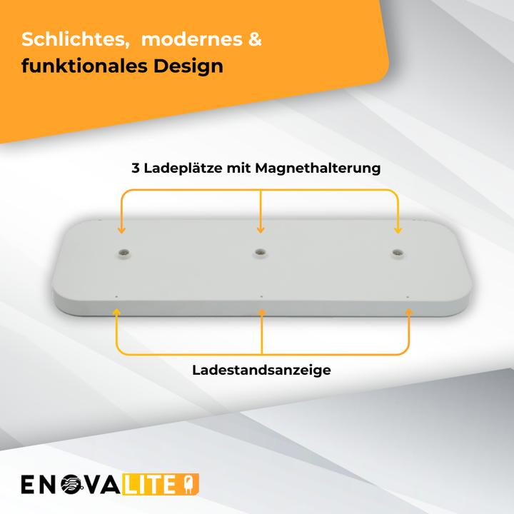 Actual product image Enovalite 3er Ladestation ELED900400, für Akku-Tischleuchten, weiss