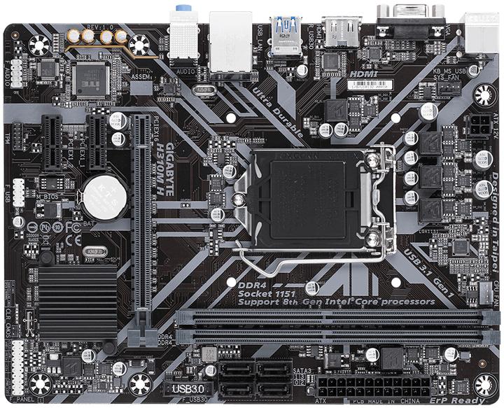 Actual product image Gigabyte H310M H 2.0 S1151V2 H310 MATX (LGA 1151, Intel H310, mATX)