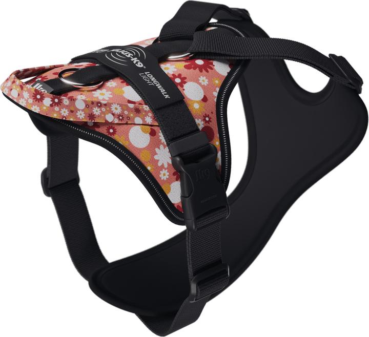 Produktbild Julius-K9 K9 Longwalk light sele w/handle+trackerpocket,Pink flower,L (L, Hund, Hundesport)