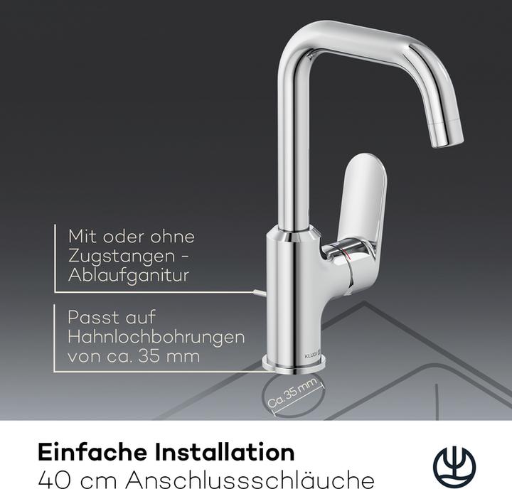 Image du produit Kludi X1 Mitigeur de lavabo avec commande latérale, avec vidage