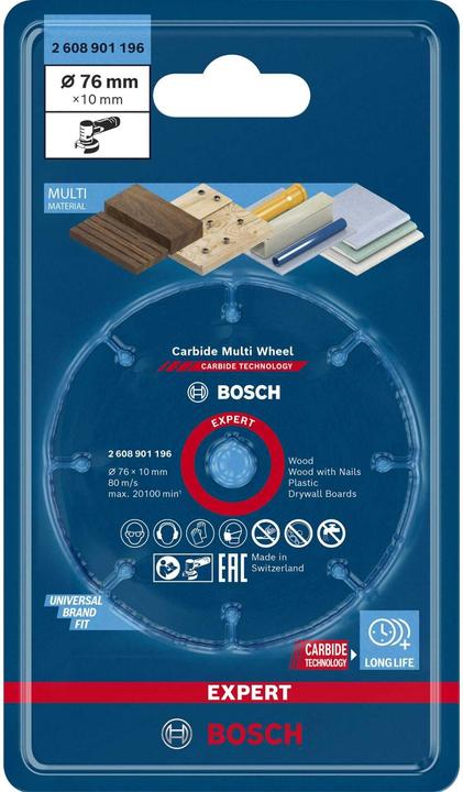 Produktbild Bosch Professional Zubehör EXPERT Carbide Multi Wheel Trennscheibe, 76 mm, 10 mm