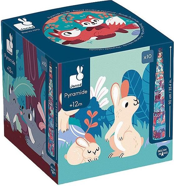 Actual product image Janod Stacking pyramid forest animals