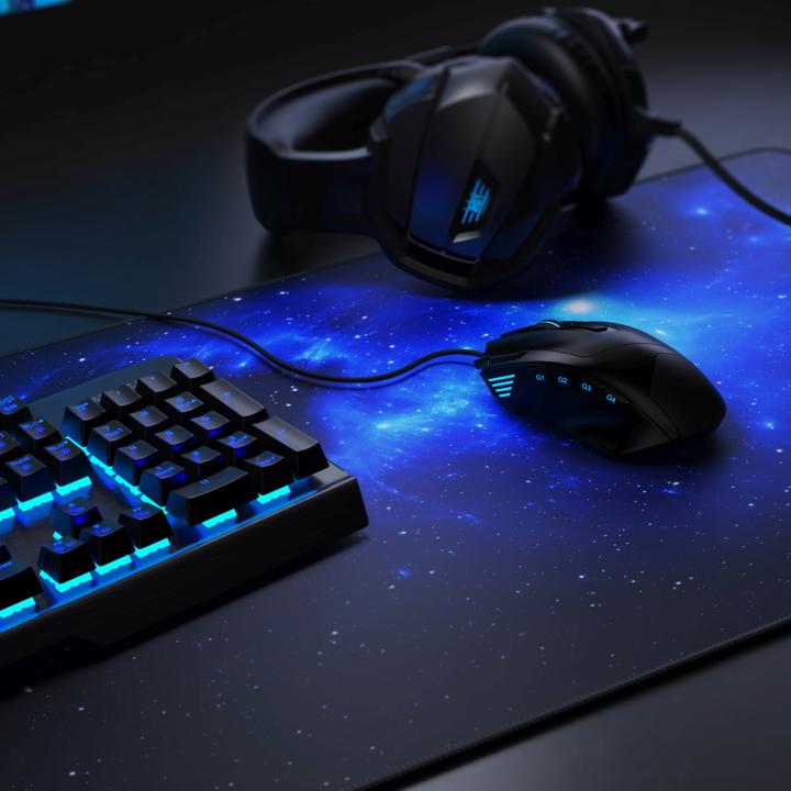 Produktbild CSL Gaming Mauspad, extra gross, 1200 x 400 x 3 mm Mausmatte XXXL, Rutschfest, Space (3XL)