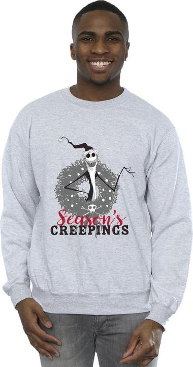 Actual product image Disney Mens The Nightmare Before Christmas Seasons Creepings Wreath Sweatshirt (S)
