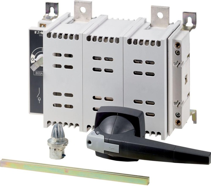 Produktbild Eaton DC-Lasttrennschalter, 800 A, 2-polig, 1 NO-Kontakt, 1 NC-Kontakt, mit grauem Drehgriff