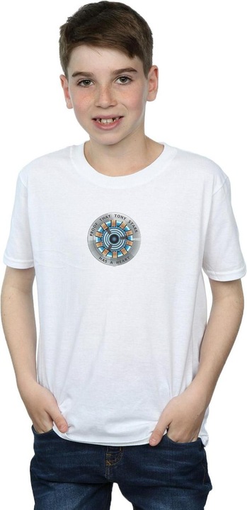 Actual product image Boys Avengers Endgame Tony Stark Heart T-Shirt (116)