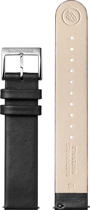 Actual product image Mondaine MSE.35110.LB Evo II Dames Horloge - Stationsklok - Saffierglas - Roestvrijstaal/Leer - Wit/Zilver/Zw (Swiss made, 35 mm)