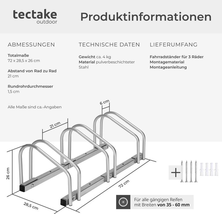 Actual product image tectake Bicycle stand